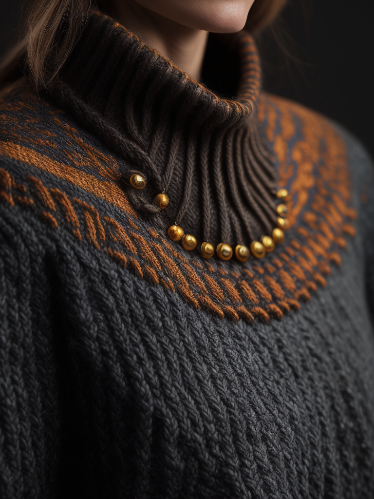 A close up of a knitted sweater, studio lighting, professional photography, ultrafine detailed, postminimalism, ultrafine detail, behance hd, high detail