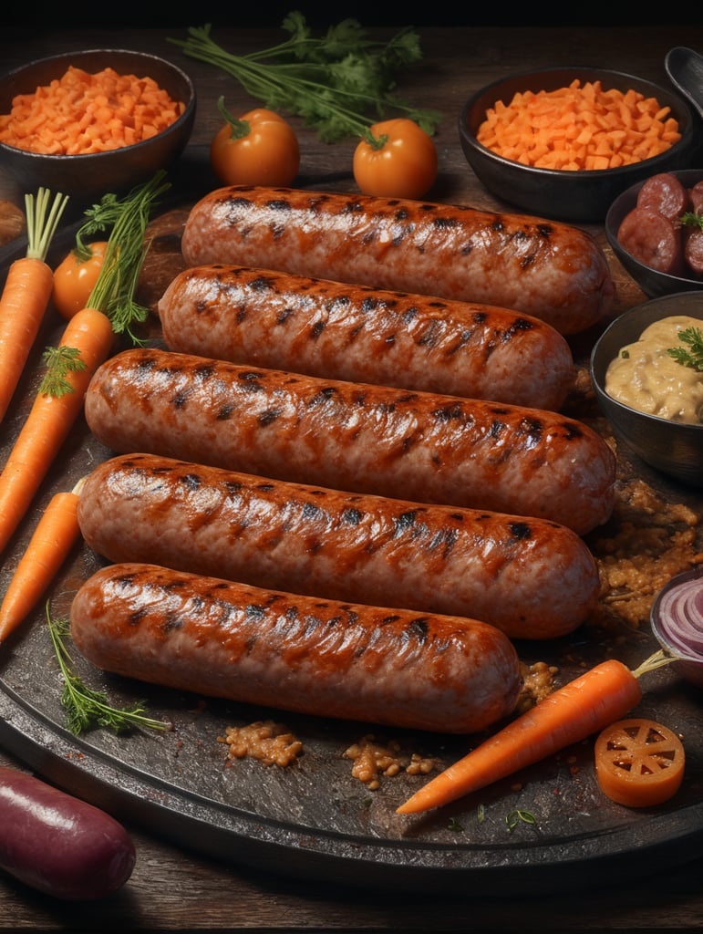 sausages with carrots