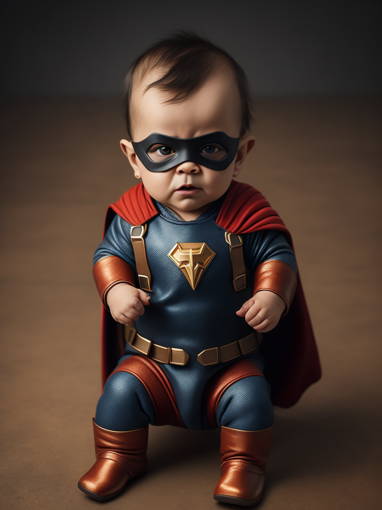 baby dressed up as a superhero