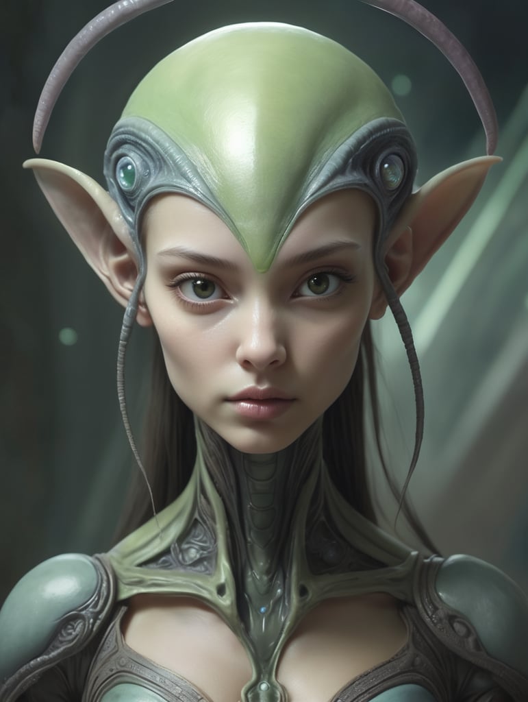 Half girl half alien real art