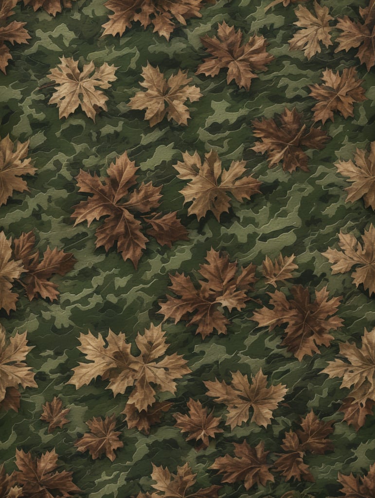 seamless camouflage pattern, green and brown colors, vector art, modern