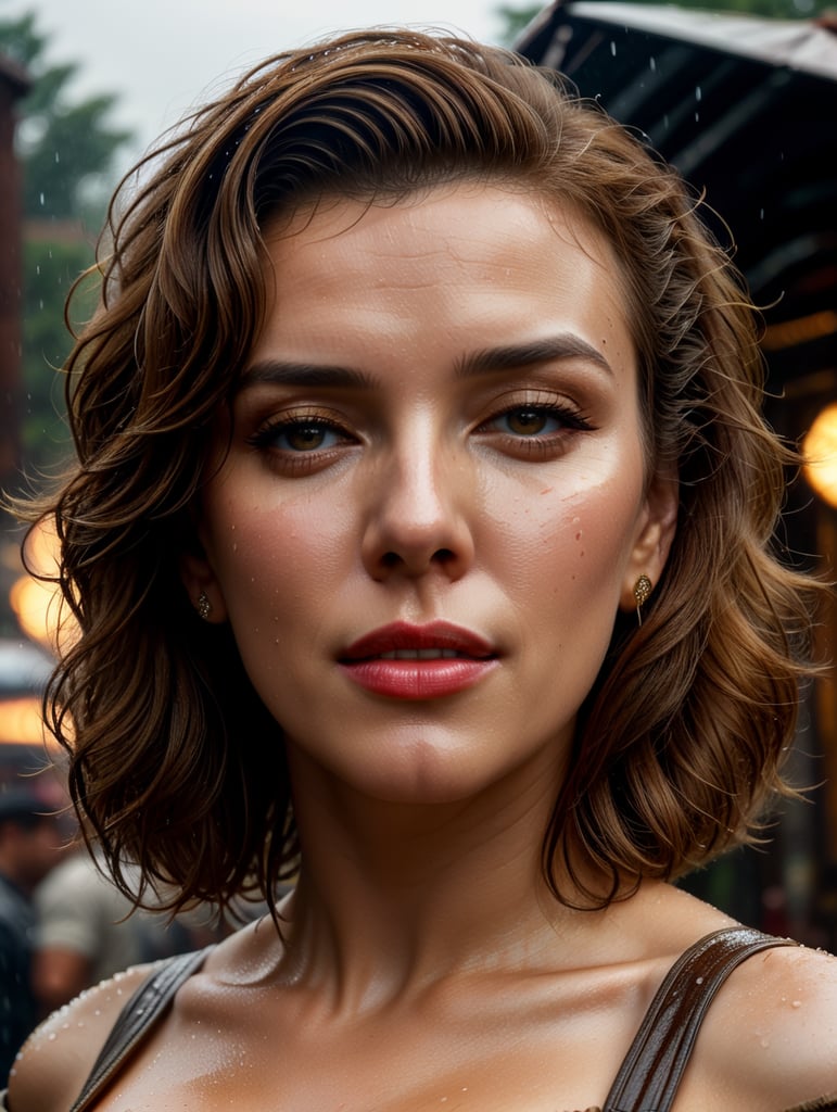 "beautifully demure Marilyn Monroe outside in the rain, pale skin, eyes wide open, shoulder length hair, brown eyes, alluring, revealing, blushing. Intricate details, HDR, beautifully shot, hyperrealistic, sharp focus, 64 megapixels, perfect composition, high contrast, cinematic, atmospheric, mid shot, photorealistic" "head and shoulders portrait, 8k resolution concept art portrait by Greg Rutkowski, Artgerm, WLOP, Alphonse Mucha dynamic lighting hyperdetailed intricately detailed Splash art trending on Artstation triadic colors Unreal Engine 5 volumetric lighting, steampunk engine"