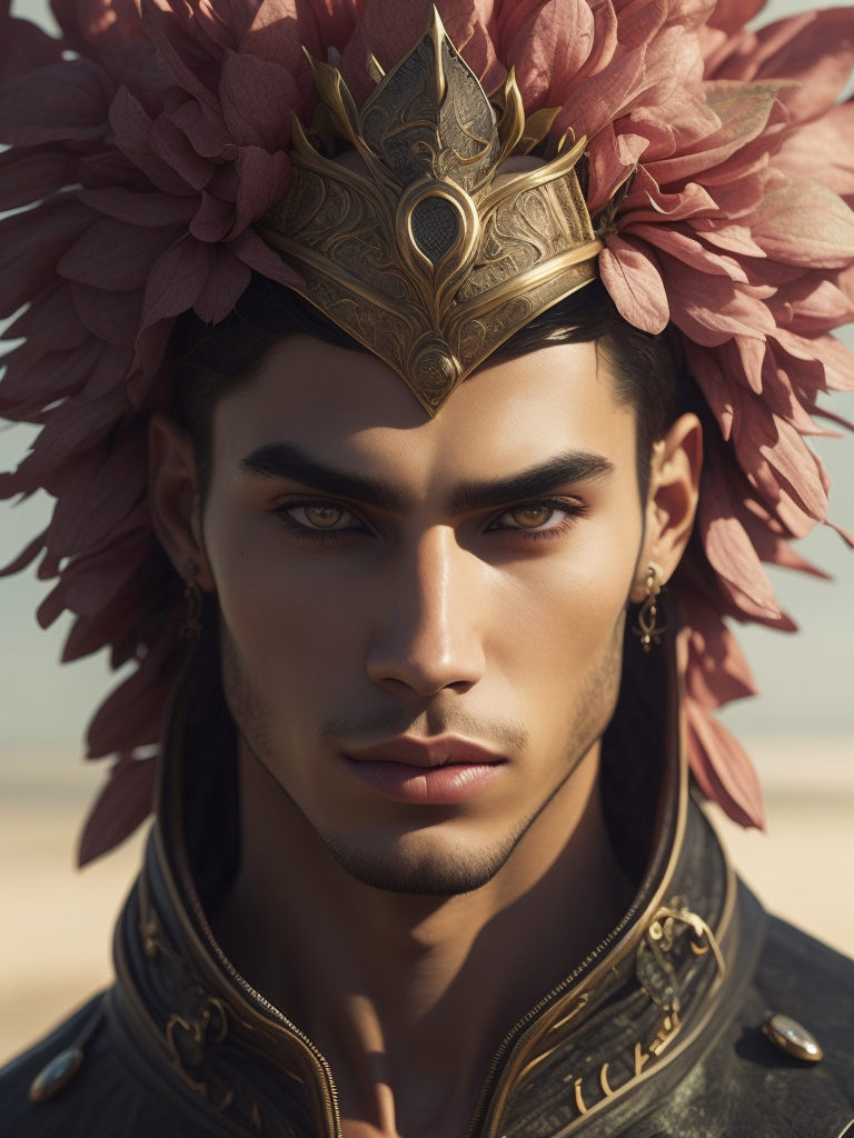 draw the man is a model, standing tall, dressed in a fur coat, a colorful fur coat, flowers are depicted on the fur coat, a scarf on her head, an elegant pose, blue sky, summer, smears of oil paint, muted color, grain, Joe Madureira's Masterpiece inspired by Magali Villeneuve, Ann Stokes, Luis Royo and WLOP, 8k Ultra HD. --s 250