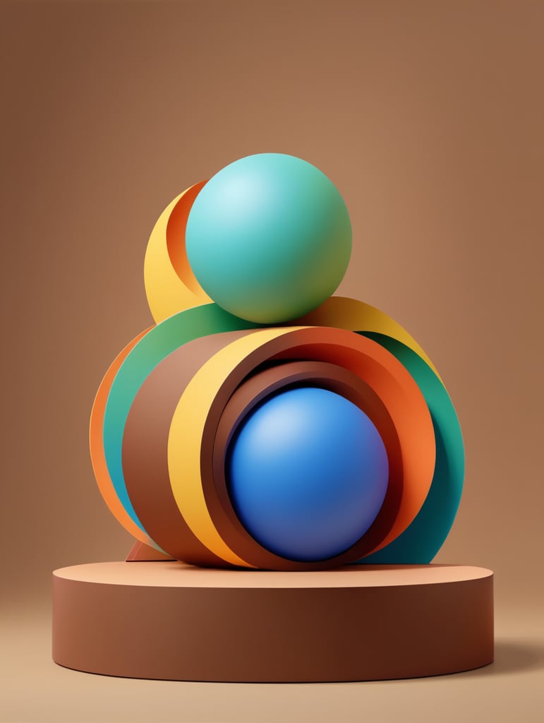 Modern minimal layout podium display brown background 3d rendering