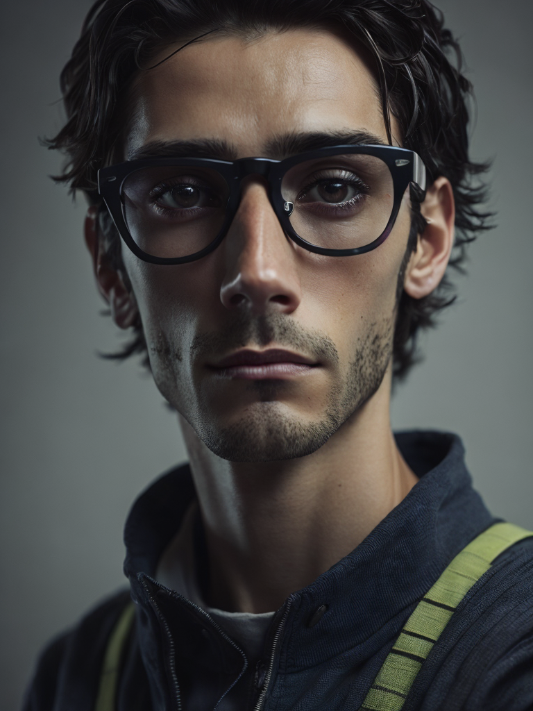 cartoon character with black glasses