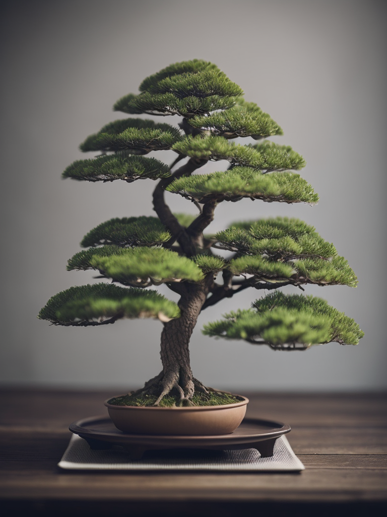 bonsai tree, tilt shift, depth of field