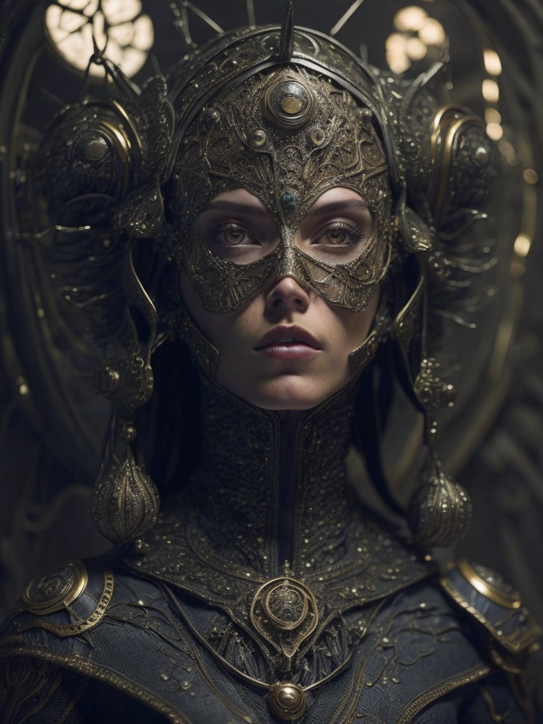 Masterpiece sculpture of an ornate bejeweled mechanical robot alien moonster , by annie swynnerton and diego rivera and nicholas roerich and giger and jean delville, symbolist, dramatic lighting, god rays, elaborate geometric ornament, art brut, rich colors, smooth, sharp focus, extremely detailed, adolf wolfli and donato giancola