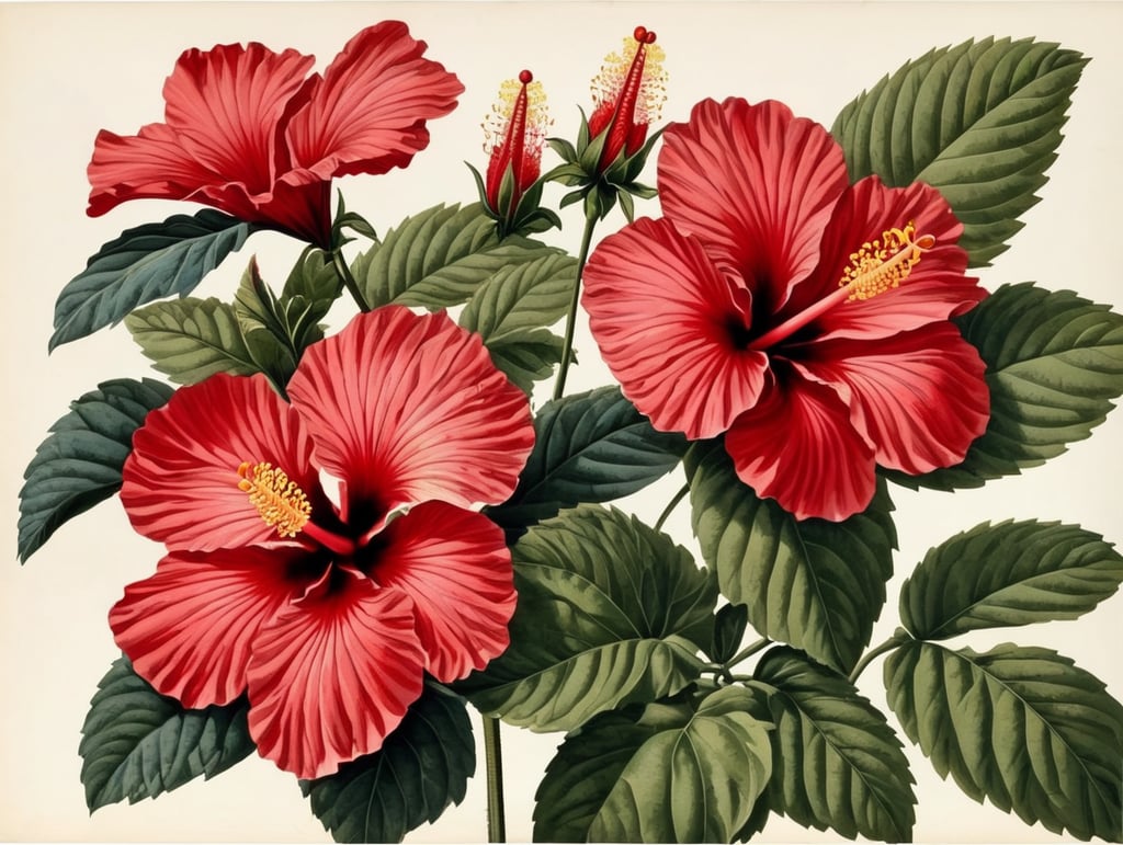 Botanical print. hibiscus