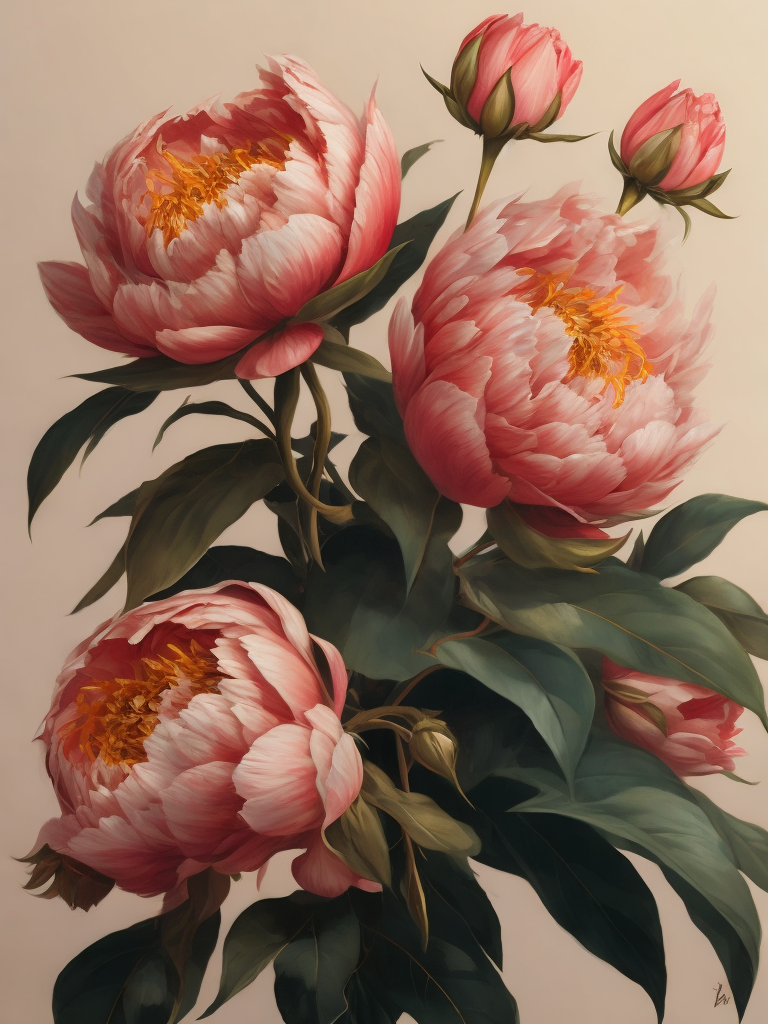 красивые розовые цветы пион и бутоны цветов