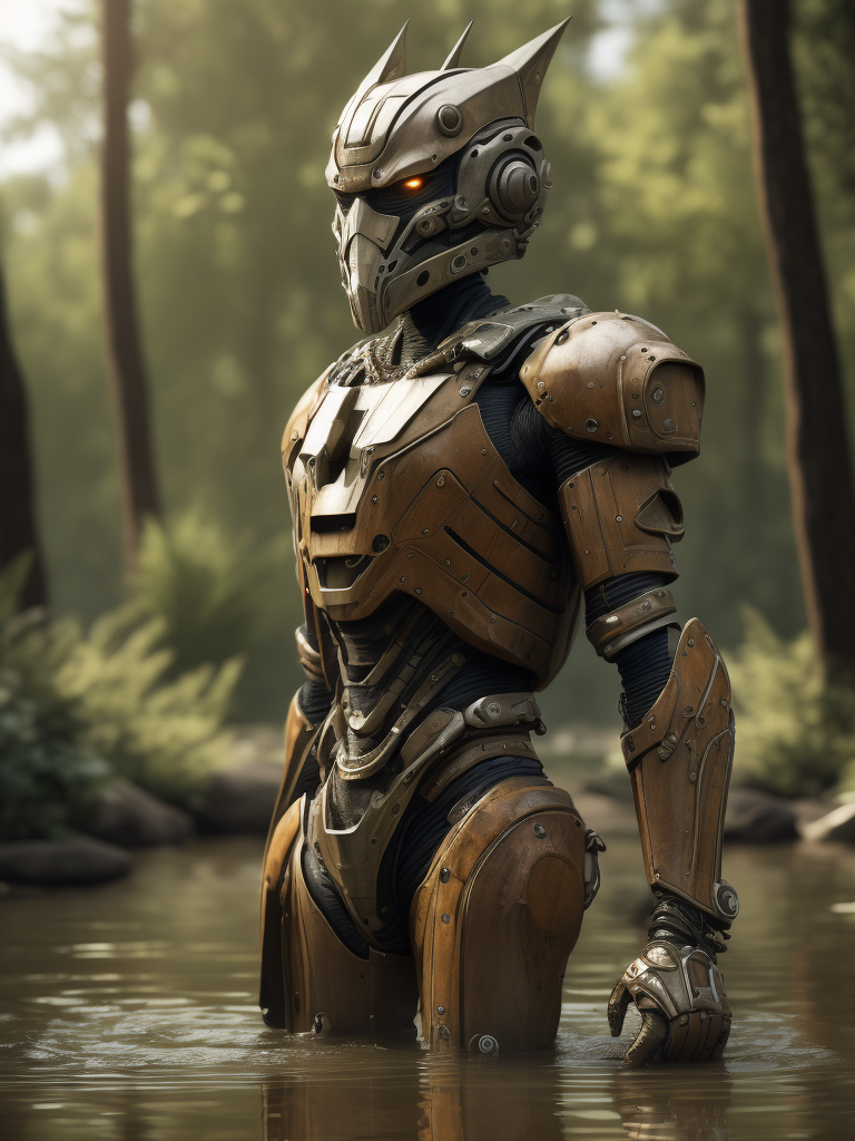 .photo realistic, ultra details, natural light Full body beautiful swamp mech, hdr, beautiful, photorealistic, photography, 35mm, Adobe Photoshop, award winning, raking light, slick, octane render photorealistic, photo, masterpiece, realistic, realism, photorealism, high contrast, photorealistic digital art trending on Artstation 8k HD high definition detailed realistic, detailed, hyper detailed, realistic skin texture, armature, best quality, ultra high res, (photorealistic:1.4), high resolution, detailed,