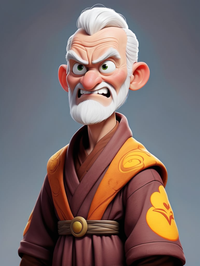 Saiyan white hair monk robe