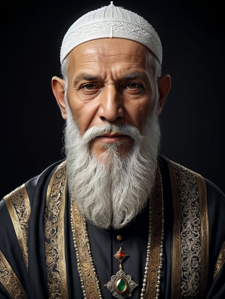 Old Man with white beard, Muslim