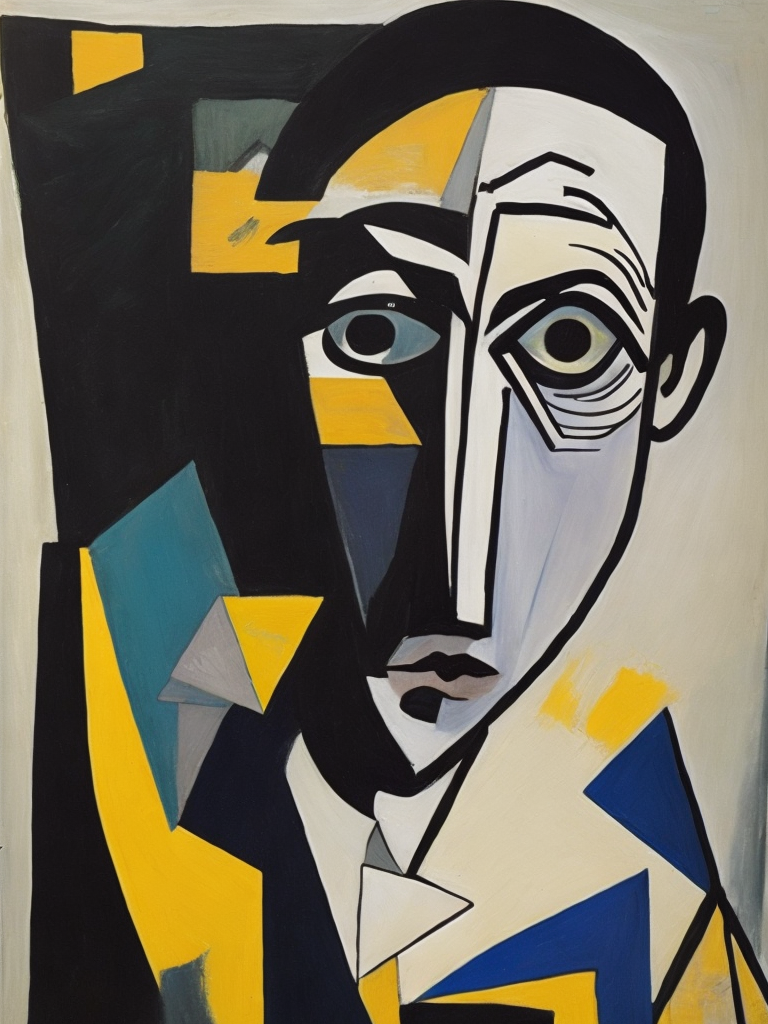 self-portrait pf Pablo Picasso, Cubism