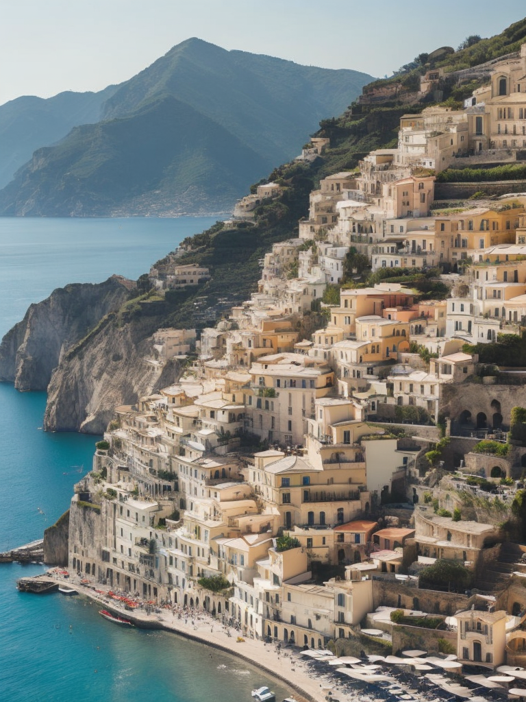 amalfi coast, Vibrant colors, High detail,