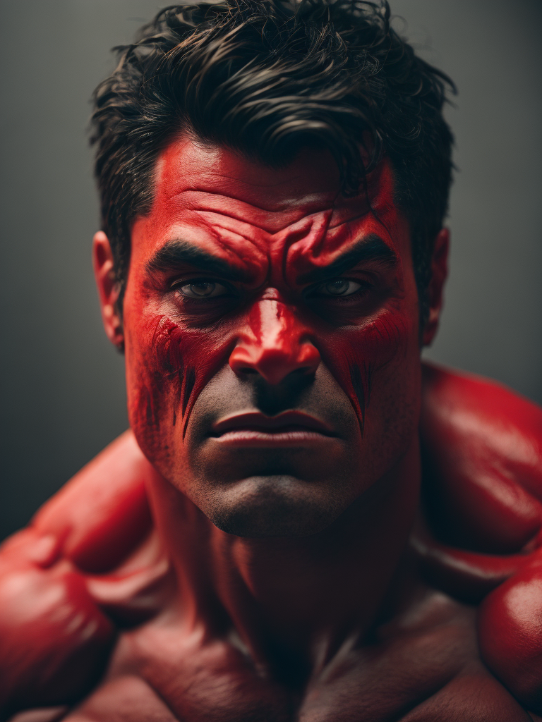 red hulk detailed face