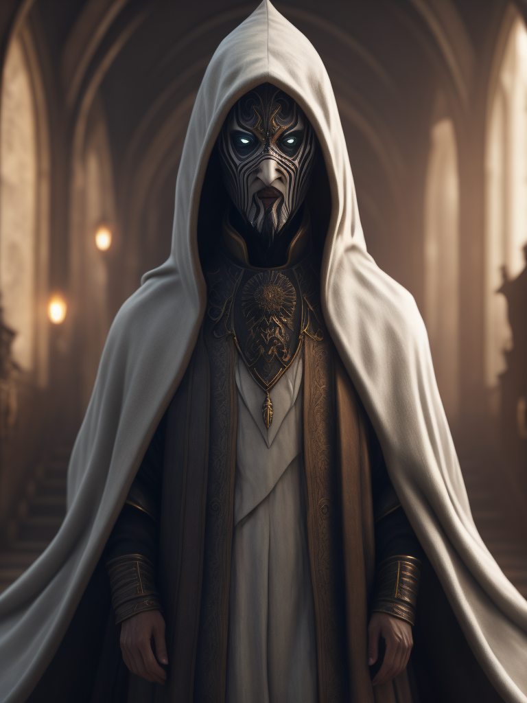 faceless white clothed wizard