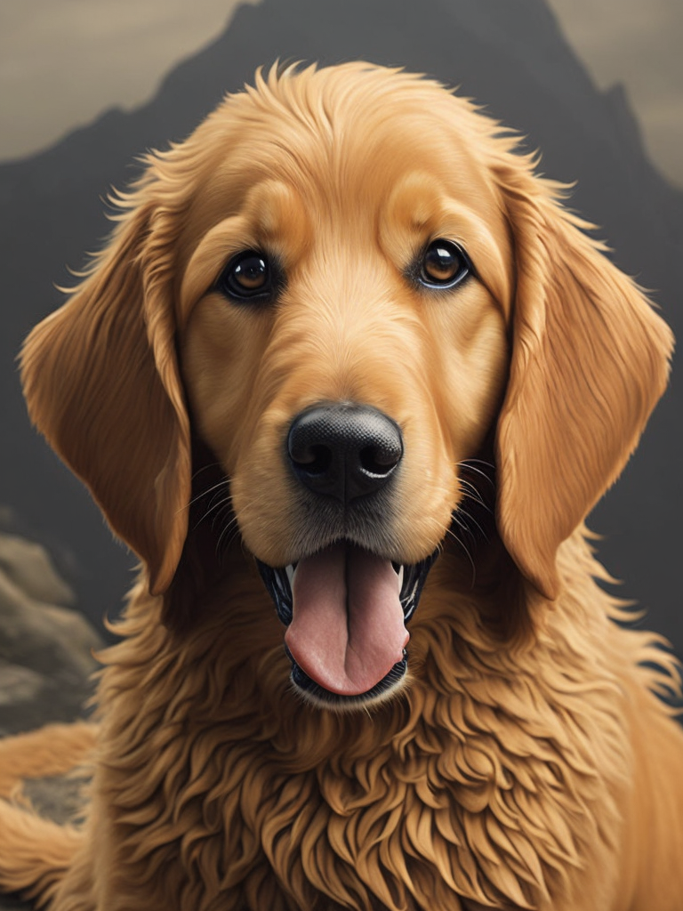 golden doodle dog by Alex Gross