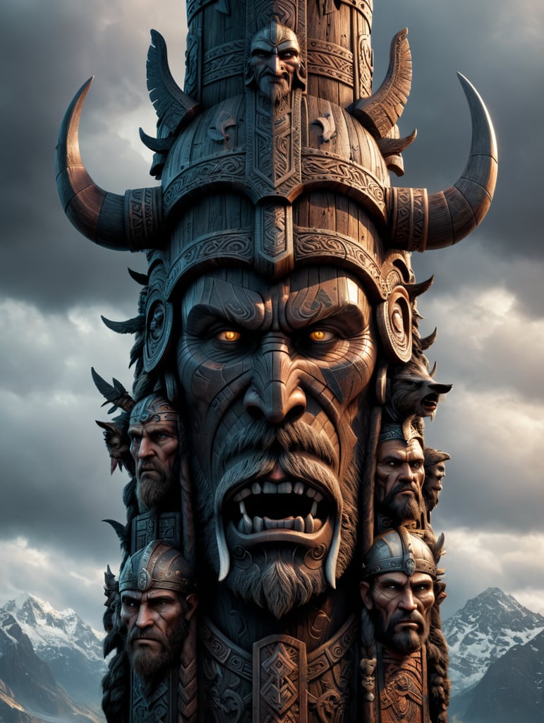 viking totem pole