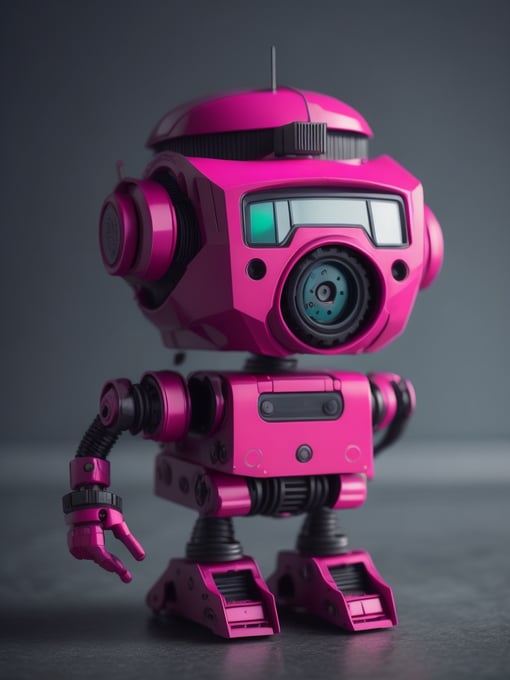 funny pink robot like a pencil sharpener