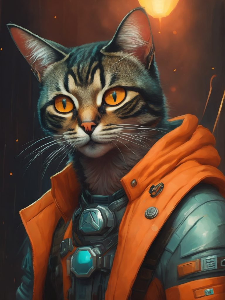a tabby cat in apex legends style