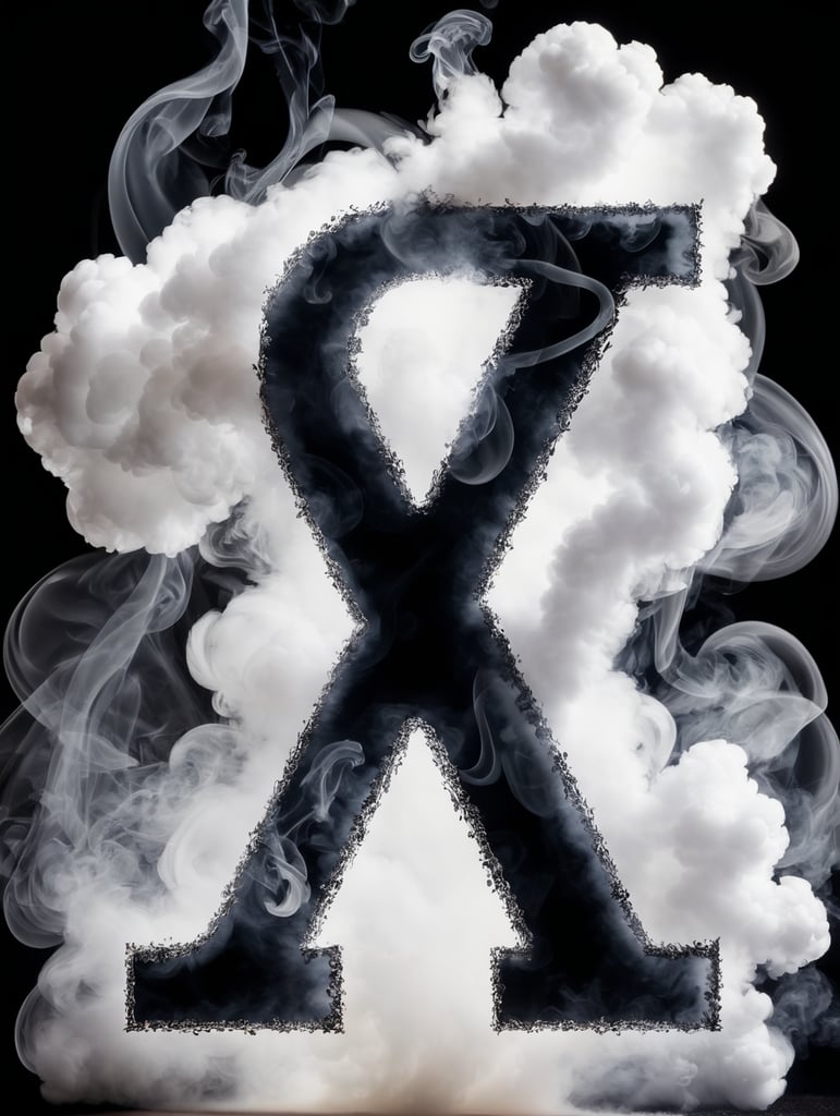 a letter a made from smoke, smokey letter