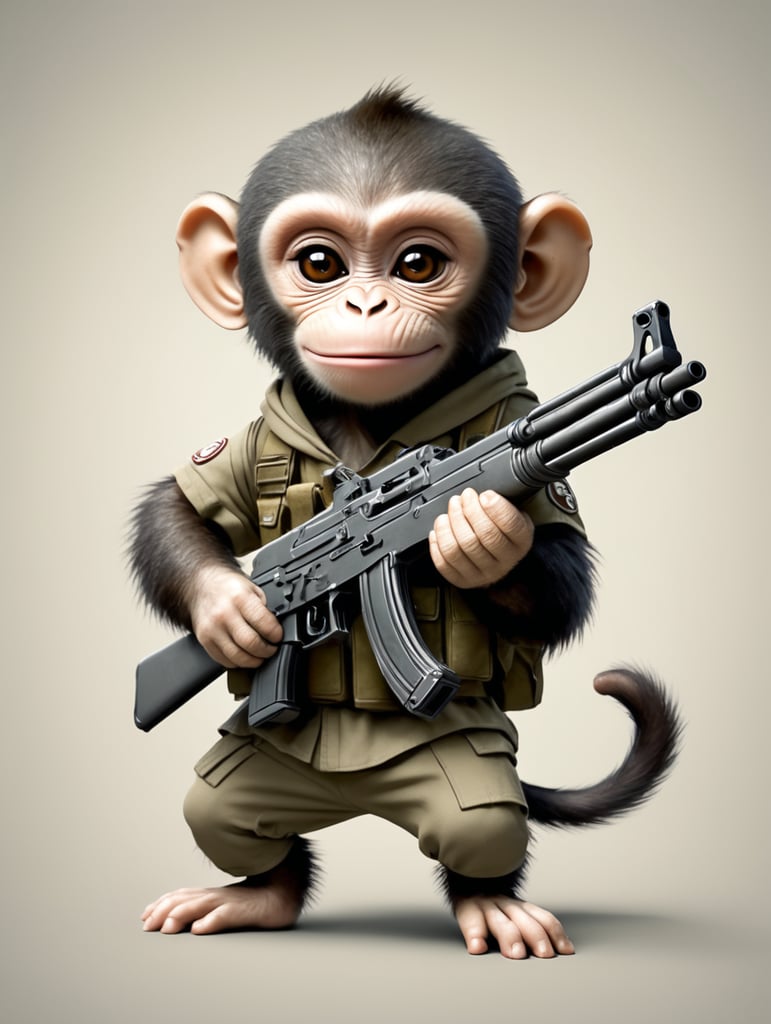 Small monkey with AK-47