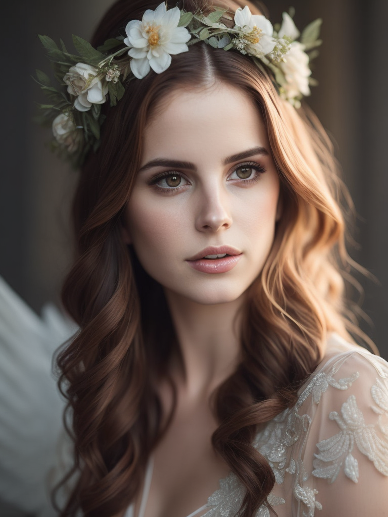 lana del rey with wings and flower crown