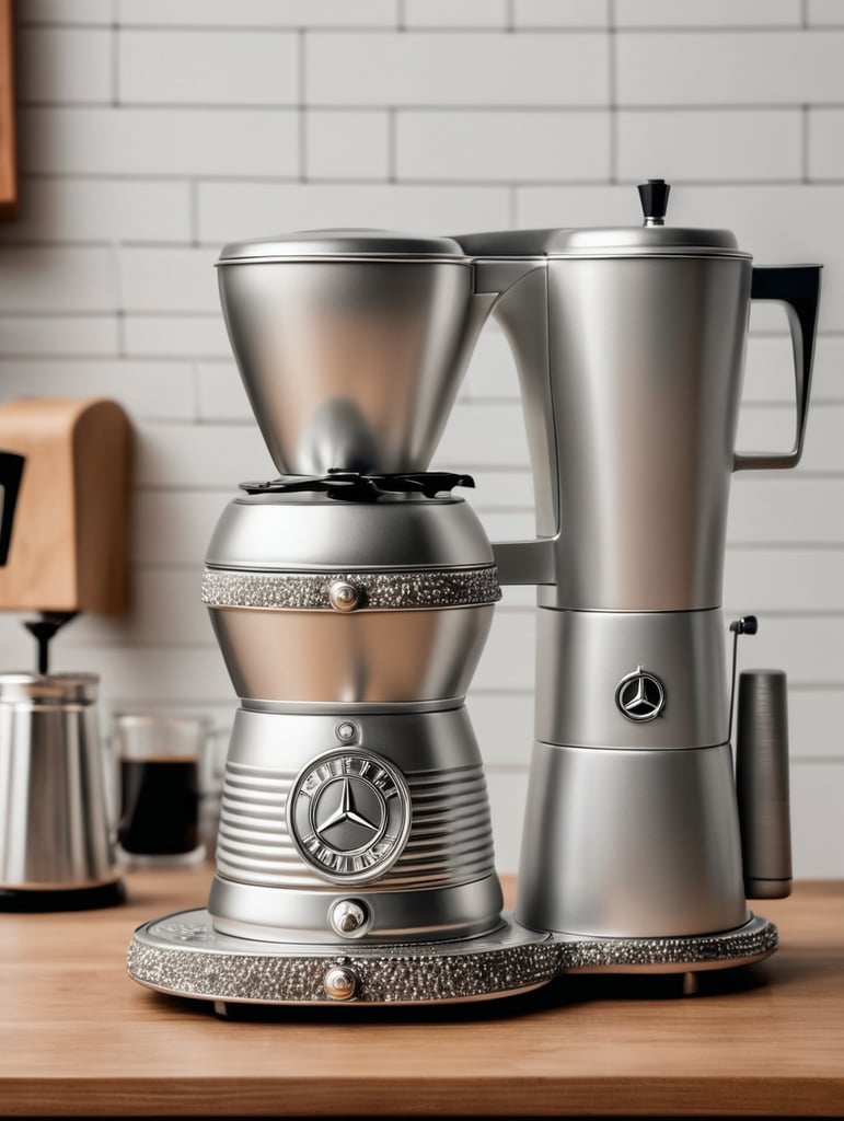 Premium Free ai Images | Retro Benz Brews Perfect Blend