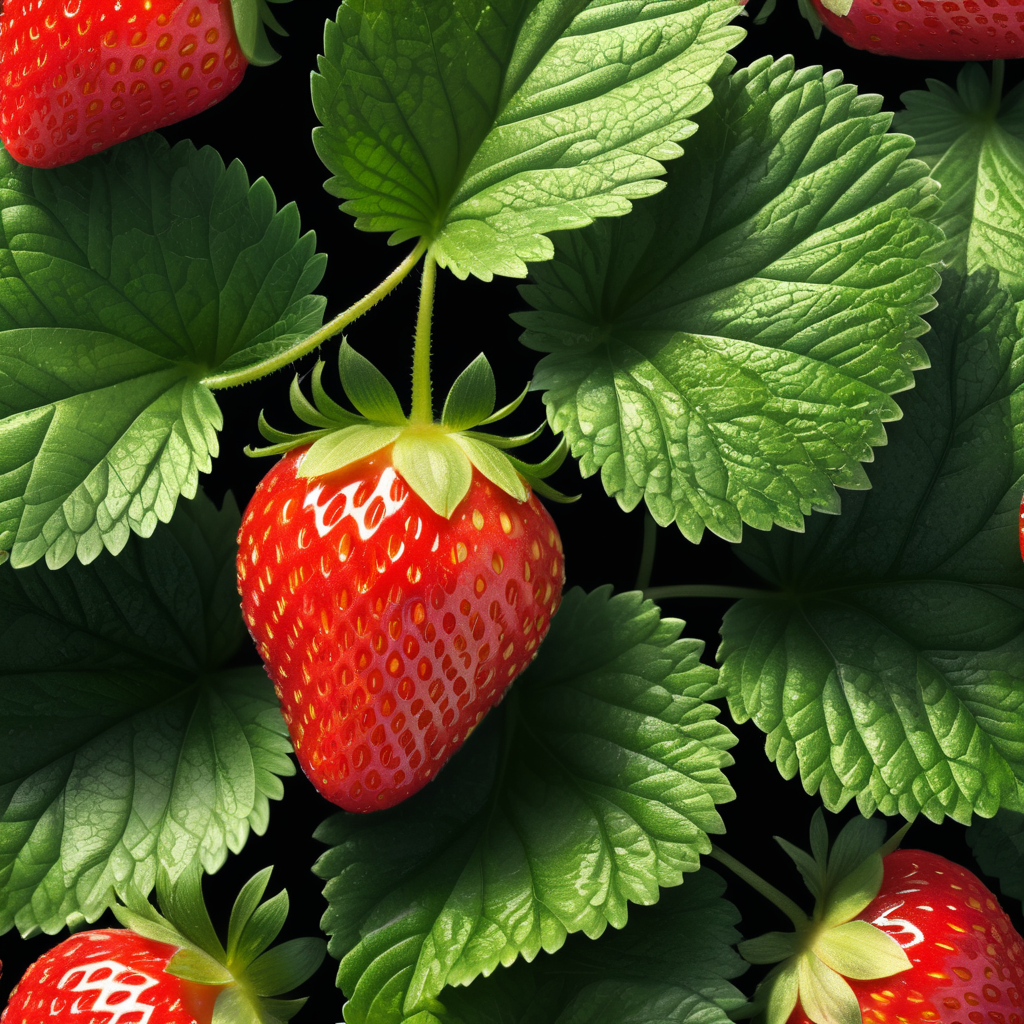 close up Strawberry Leaf on white background , clear, isolated, white background