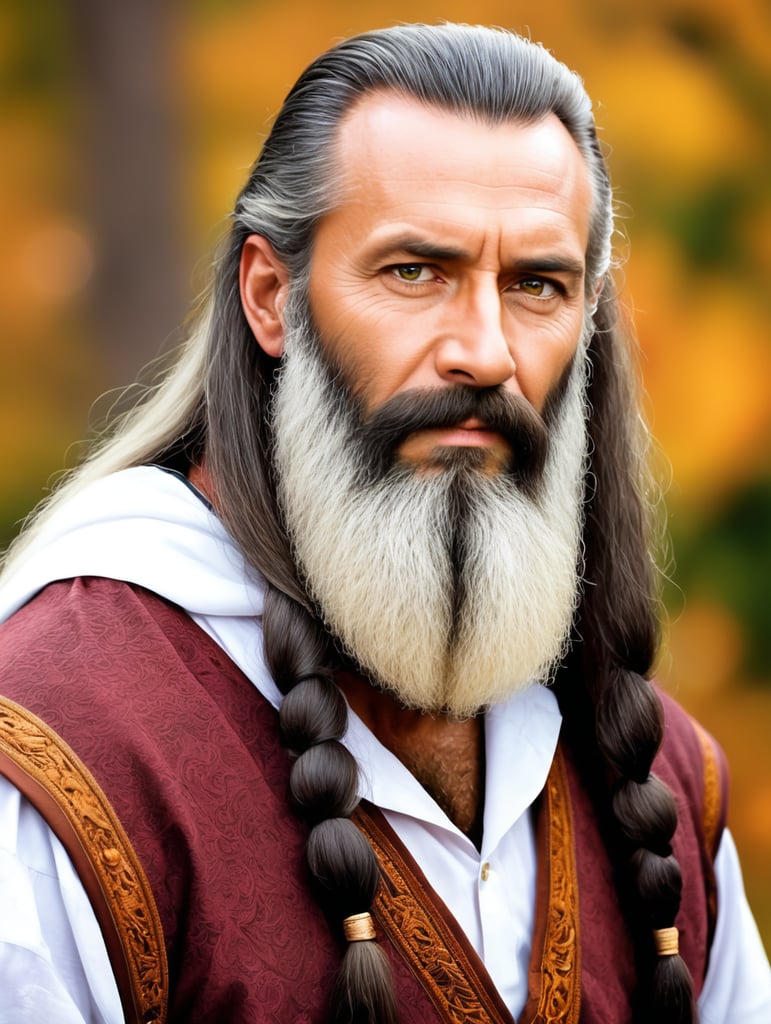 Middle age alsacia man with long beard