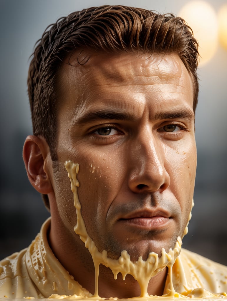 a person made of butter, melted