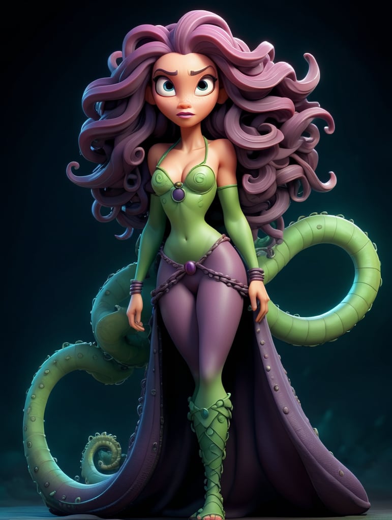 highly detailed full body of medusa