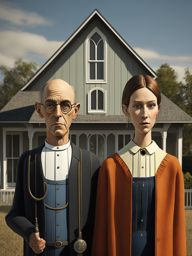 American Gothic Grant Wood, real life