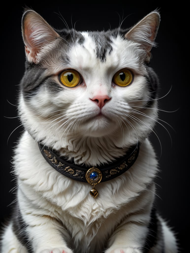 Black white cat.Scottish Fold