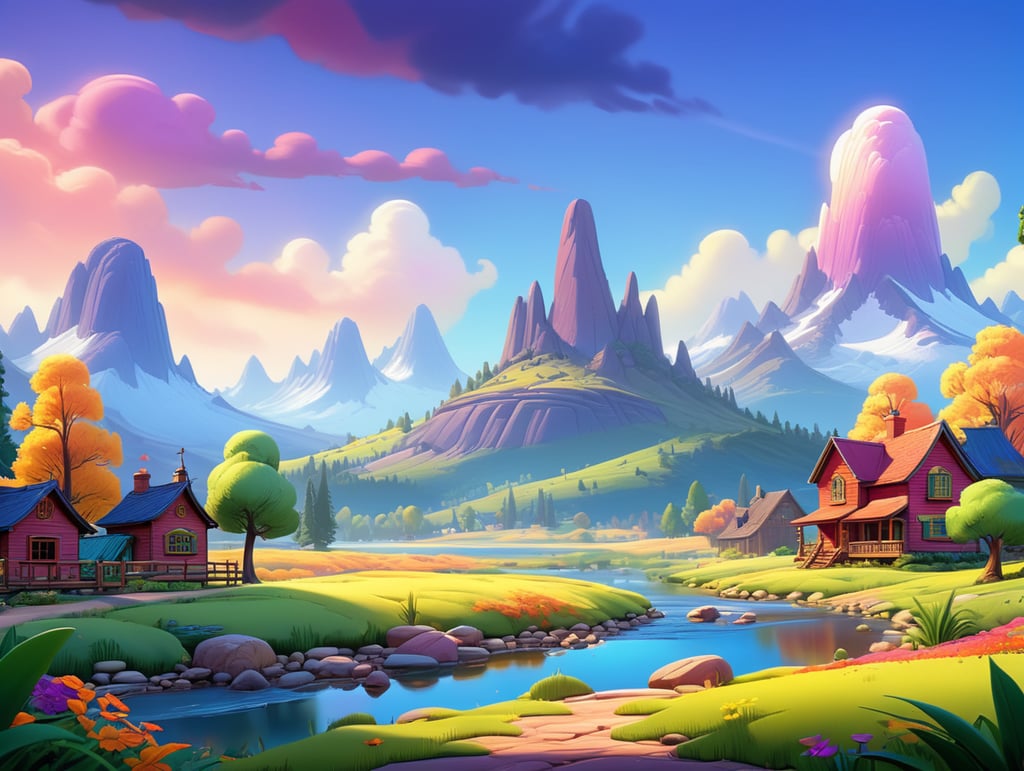 a colourful landscape illustration
