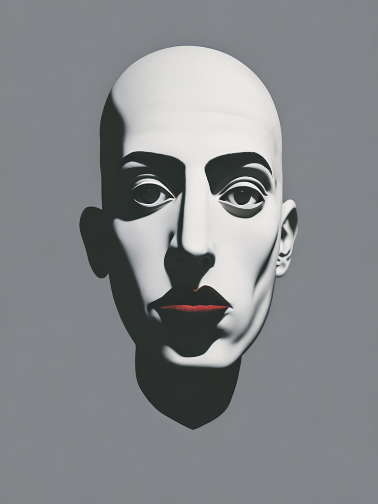 Creepy white face by rene magritte