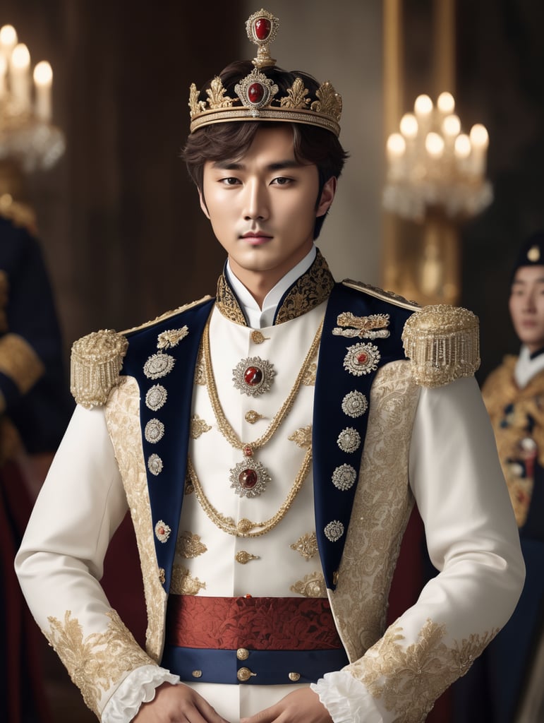 Yoon Shi Yoon wearing Britain royal clothing