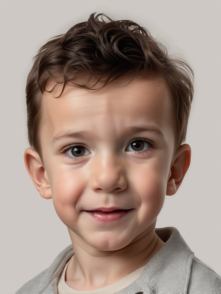 portrait of Tom Holland as a kid, 6 month old, happy emotions on his face