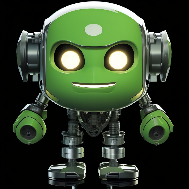 a robot who looks like it's from the future, in the style of thomas sully, green, emotive portraiture, craig mccracken, john larriva, shiny glossy, square eyes