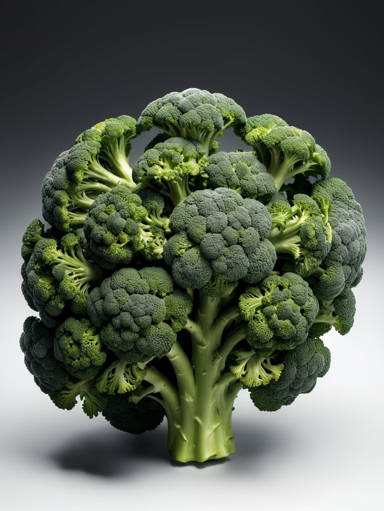 broccoli 3d render white background