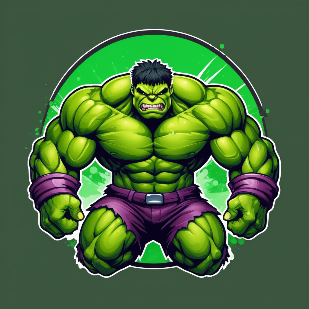 Vector Hulk smash mascot logo, e-gaming, bright colors, Gaming Logo, vector image