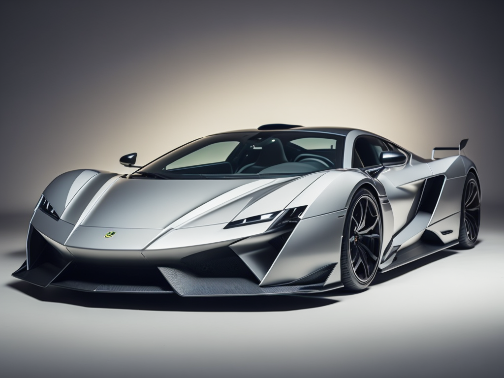 photorealistic electric supercar on a white background