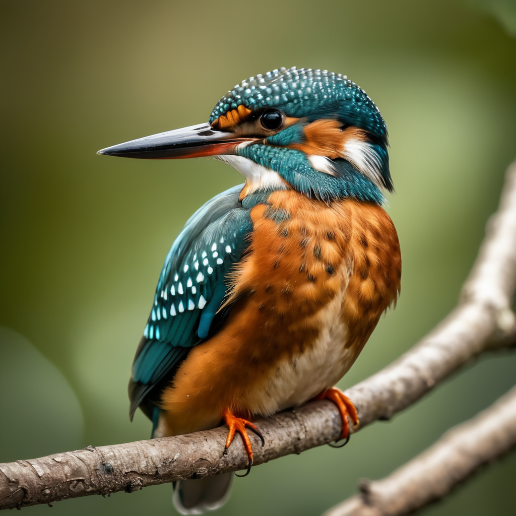 top view of a beautiful kingfisher bird
