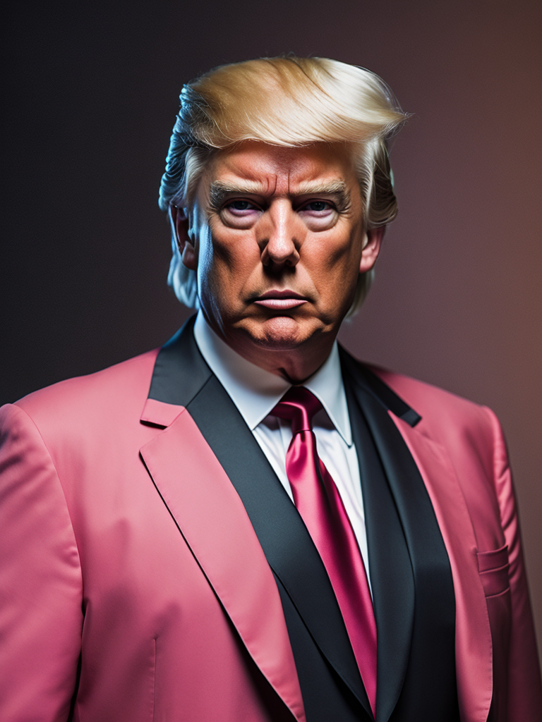 Donald trump in a pink suit