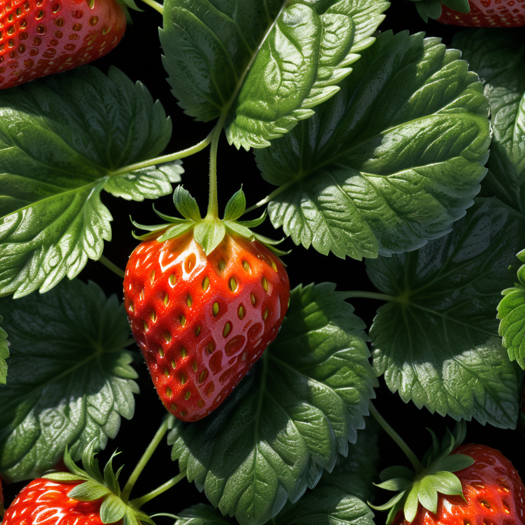 close up Strawberry Leaf on white background , clear, isolated, white background