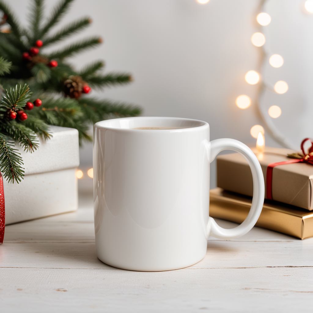 Christmas white mug