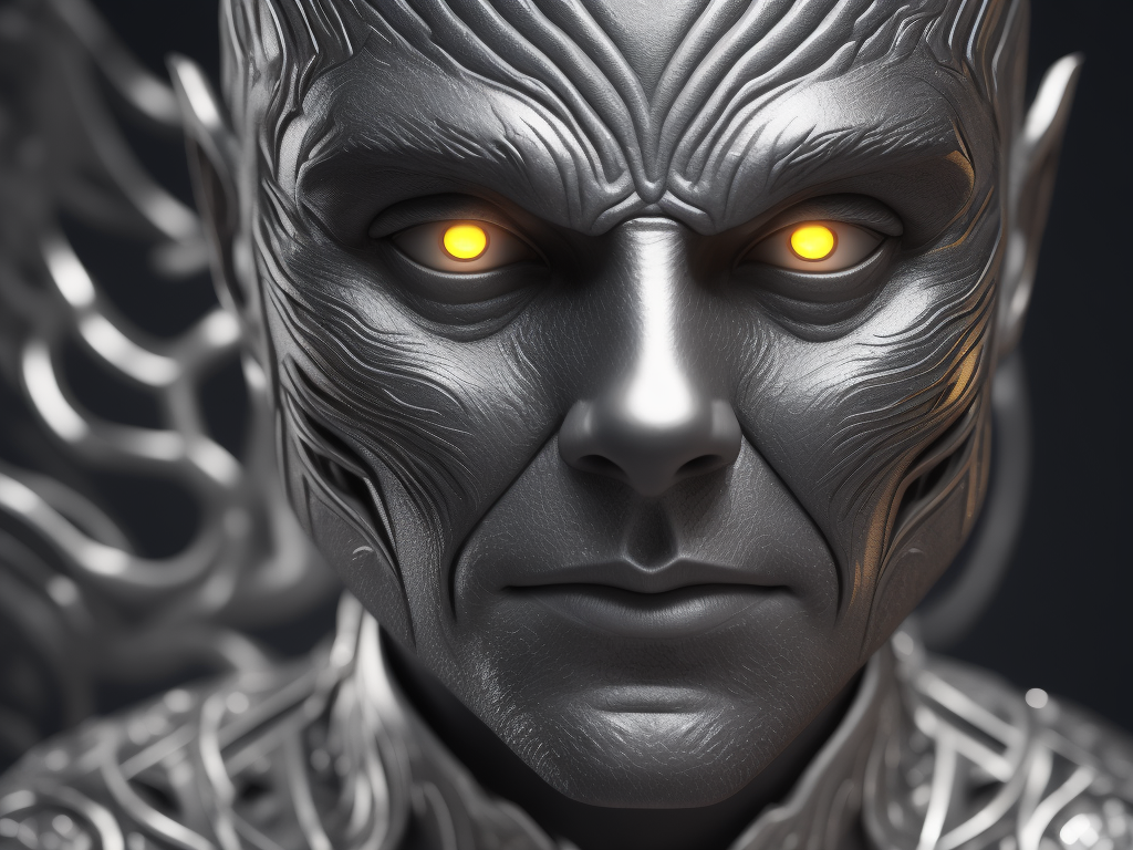 Intricate portrait of 3d render of funko pop of silver surfer, 8k, ultra realistic, whole wide shot