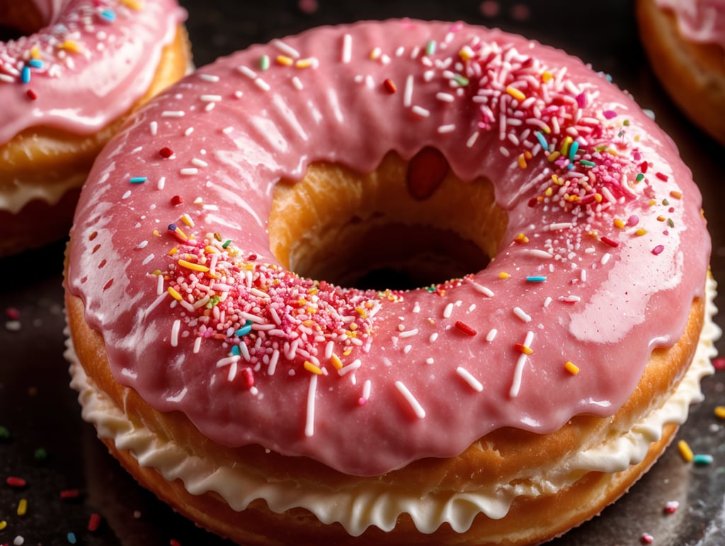 ciambella alle fragole con zuccherini colorati