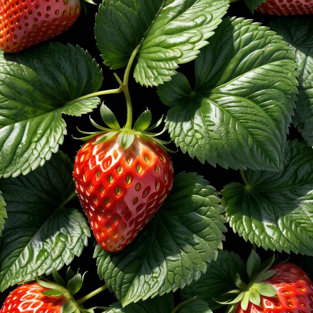 close up Strawberry Leaf on white background , clear, isolated, white background