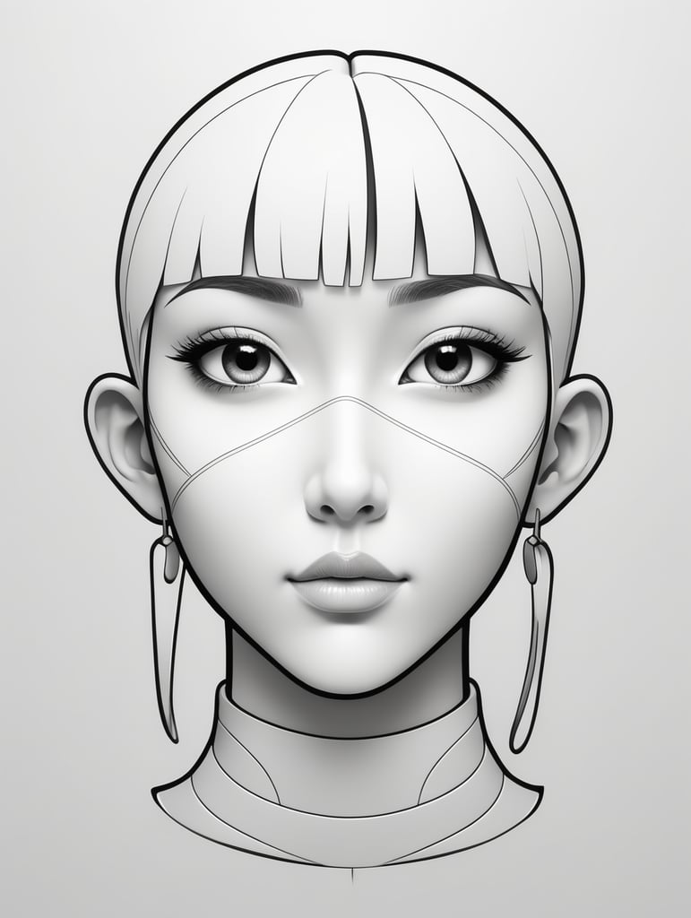 draw a single human stylistic line character with cartoon style